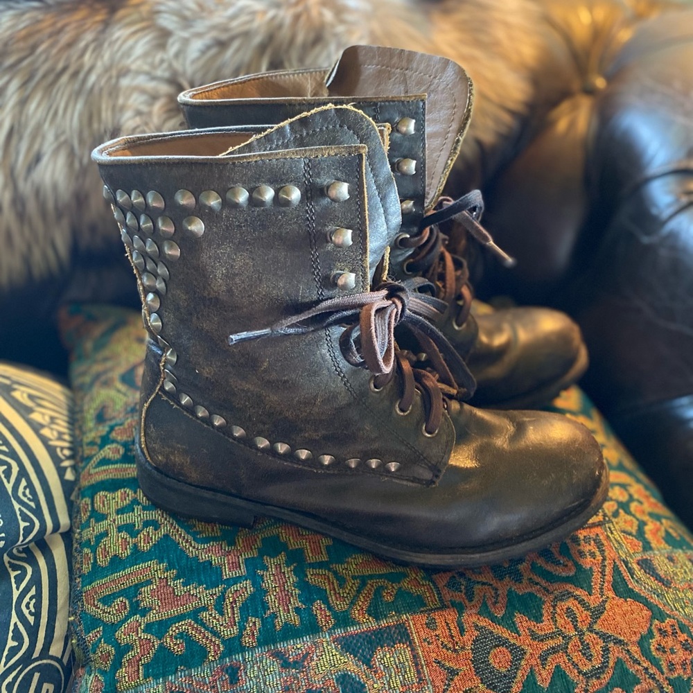Ash studded combat boots
